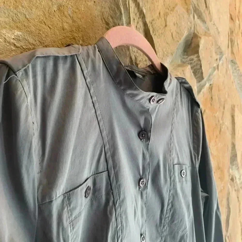 Armani Exchange Gray Button Down - image 5